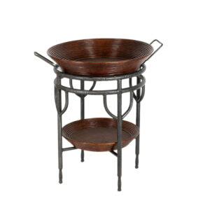 Vintage Wrought Iron and Rattan Tray Table