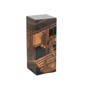 Black Lacquer Chinoiserie Style Pedestal