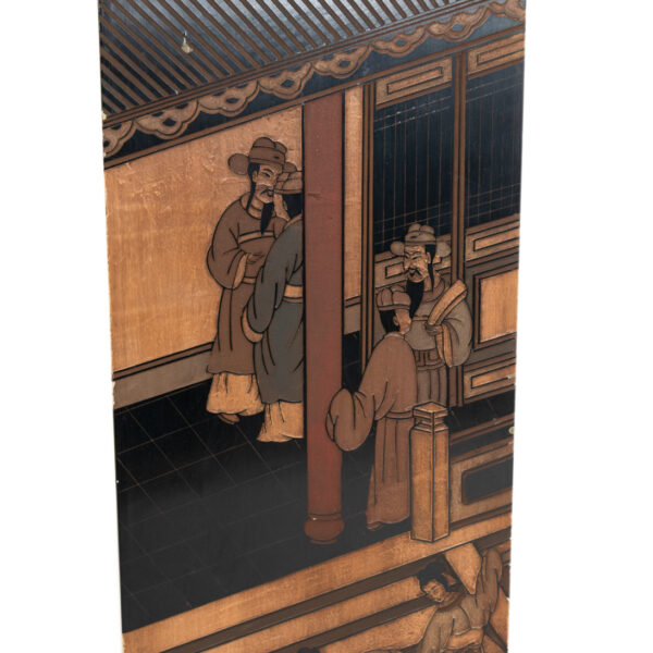 Black Lacquer Chinoiserie Style Pedestal - Image 3