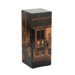 Black Lacquer Chinoiserie Style Pedestal - Image 5