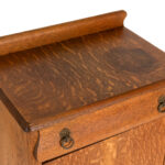 Antique Victorian Tiger Oak Music Cabinet - Image 2