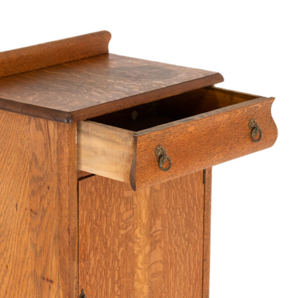 Antique Victorian Tiger Oak Music Cabinet - Image 3