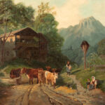 Original Oil Pastoral Landscape in Wood Frame - Image 2