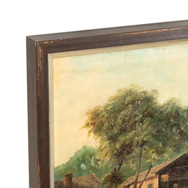 Original Oil Pastoral Landscape in Wood Frame - Image 3