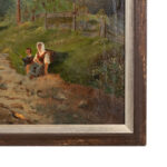Original Oil Pastoral Landscape in Wood Frame - Image 4