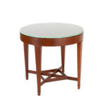 Round Accent Table with Glass Top in Cherry Finish