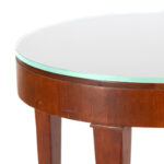 Round Accent Table with Glass Top in Cherry Finish - Image 2