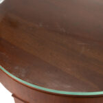 Round Accent Table with Glass Top in Cherry Finish - Image 3