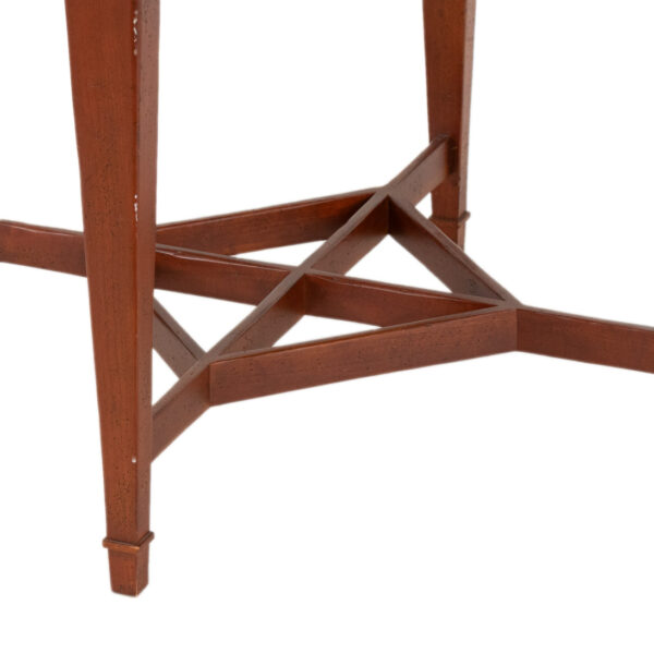 Round Accent Table with Glass Top in Cherry Finish - Image 4
