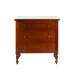 Traditional Three Drawer Nightstand with Glass Top