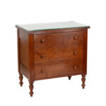Traditional Three Drawer Nightstand with Glass Top - Image 2