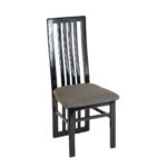 Set of 4 Postmodern Slat Back Dining Chairs in Black Lacquer - Image 2