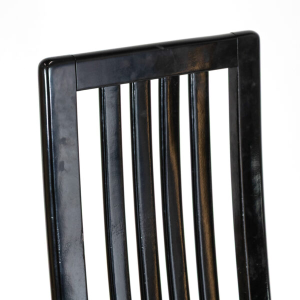 Set of 4 Postmodern Slat Back Dining Chairs in Black Lacquer - Image 3