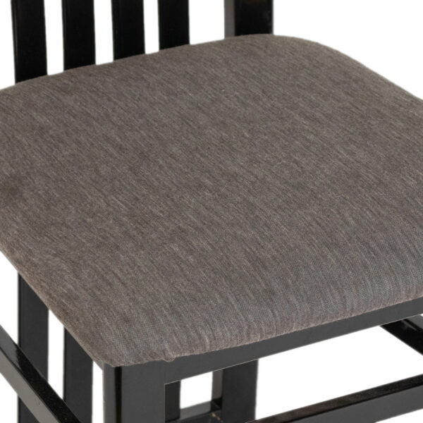 Set of 4 Postmodern Slat Back Dining Chairs in Black Lacquer - Image 4