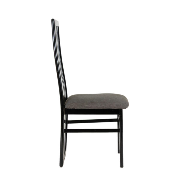 Set of 4 Postmodern Slat Back Dining Chairs in Black Lacquer - Image 6