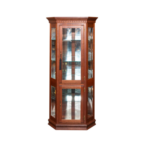 Amish Made Cherry Corner Curio Cabinet - Image 1