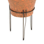 Antiqued Ceramic Urn with Lid on Hairpin Metal Stand - Image 4