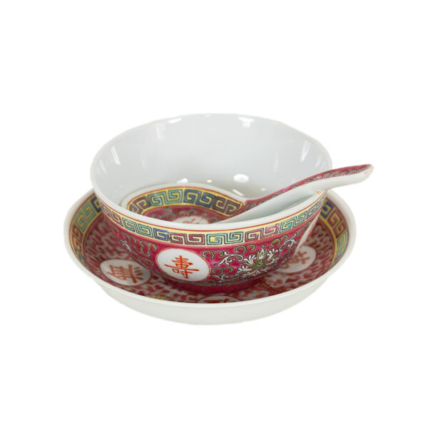 64 Piece JINGDEZHEN MUN SHOU Longevity China Set - Image 5