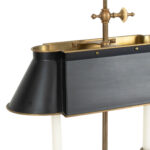 Vintage CHAPMAN Dual Brass Candlestick Lamp with Black Metal Shade - Image 2