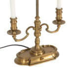 Vintage CHAPMAN Dual Brass Candlestick Lamp with Black Metal Shade - Image 3