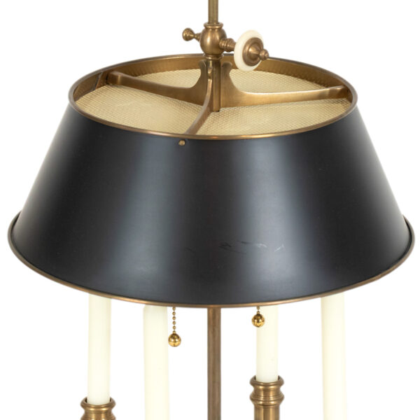 Vintage CHAPMAN Brass 4 Arm Candlestick Lamp with Black Metal Shade - Image 2