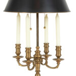 Vintage CHAPMAN Brass 4 Arm Candlestick Lamp with Black Metal Shade - Image 3