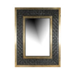 UTTERMOST Woven and Brass Finish Framed Mirror