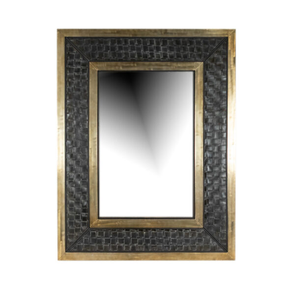 UTTERMOST Woven and Brass Finish Framed Mirror - Image 1