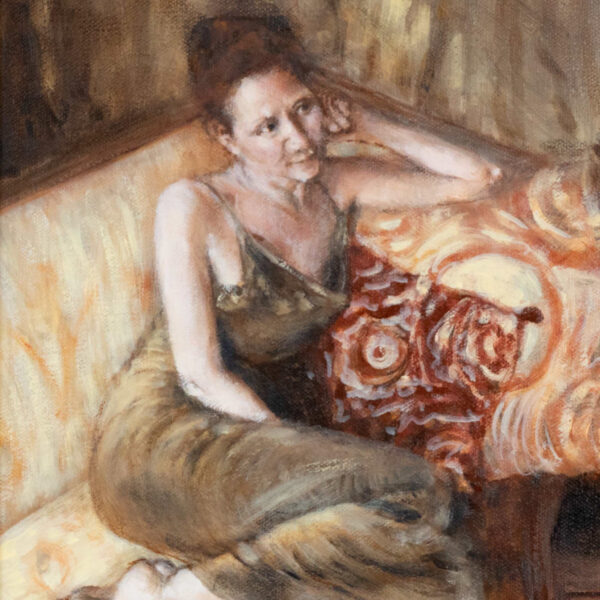 MARLENA HEBENSTREIT “The Listener” Original Oil on Canvas - Image 2