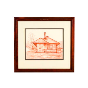 Vintage L. KERR “Cumberland Furnace Station” Sepia Watercolor