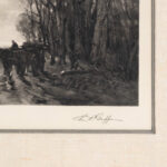 Signed Black and White Lithograph of Horse Drawn Carriage - Image 4