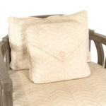 BERNHARDT Gray Washed Wood Framed Barrel Back Accent Chair - Image 3