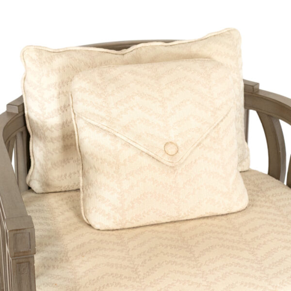 BERNHARDT Gray Washed Wood Framed Barrel Back Accent Chair - Image 3