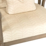 BERNHARDT Gray Washed Wood Framed Barrel Back Accent Chair - Image 4