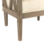 BERNHARDT Gray Washed Wood Framed Barrel Back Accent Chair - Image 5