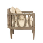 BERNHARDT Gray Washed Wood Framed Barrel Back Accent Chair - Image 6