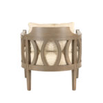 BERNHARDT Gray Washed Wood Framed Barrel Back Accent Chair - Image 7