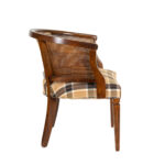 Vintage HENREDON Barrel Back Chair with Plaid Upholstery - Image 6