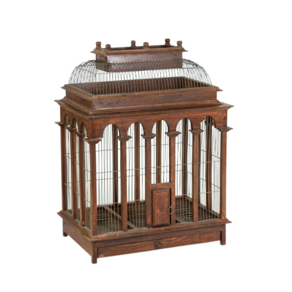Vintage Wooden Birdcage - Image 2