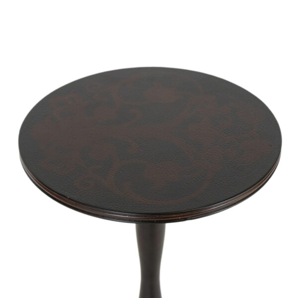 Pedestal Accent Table with Scroll Feet in Black Finish - Image 2