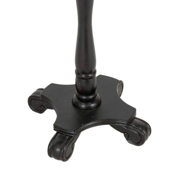 Pedestal Accent Table with Scroll Feet in Black Finish - Image 3