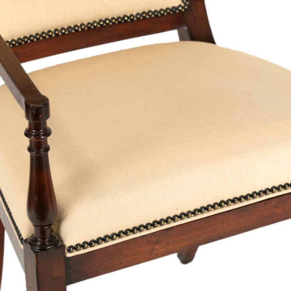 Set of 8 HENREDON Empire Style Dining Chairs with Cream Upholstery - Image 3