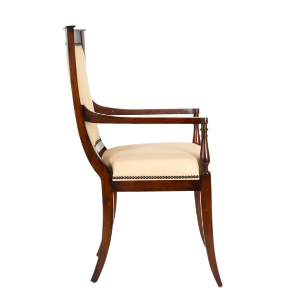 Set of 8 HENREDON Empire Style Dining Chairs with Cream Upholstery - Image 6