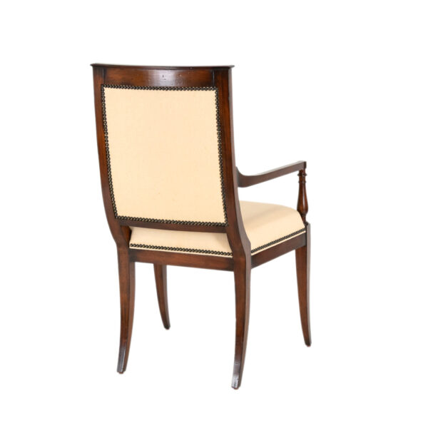 Set of 8 HENREDON Empire Style Dining Chairs with Cream Upholstery - Image 7