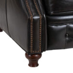 ARHAUS Brown Leather Recliner with Button Tufted Footrest - Image 9
