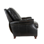 ARHAUS Brown Leather Recliner with Button Tufted Footrest - Image 3