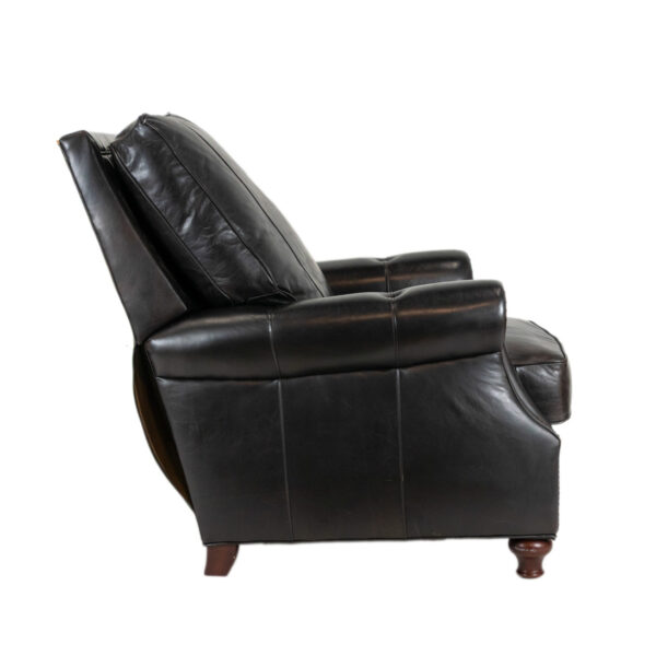 ARHAUS Brown Leather Recliner with Button Tufted Footrest - Image 3