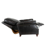 ARHAUS Brown Leather Recliner with Button Tufted Footrest - Image 2
