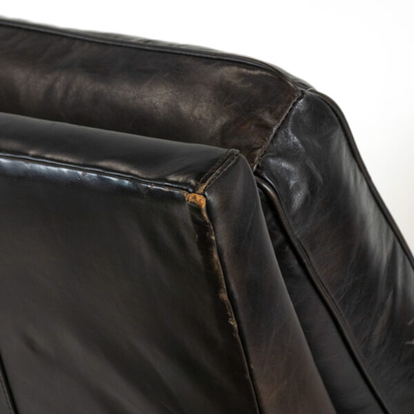 ARHAUS Brown Leather Recliner with Button Tufted Footrest - Image 6