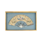 Framed Victorian Hand Painted Fan of Three Children